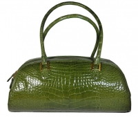 LANA MARKS Fabulous Olive Green Genuine Alligator Handbag