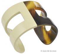 Hermes Cream Lacquer and Horn H Cuff