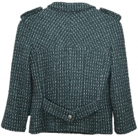 Sensational Chanel Green and Silver Boucle Jacket