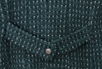 Sensational Chanel Green and Silver Boucle Jacket