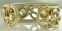 Gorgeous David Yurman Citrine Diamond Gold Mosaic Bracelet Cuff