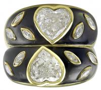 Romantic Double Heart Diamond Ring
