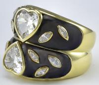 Romantic Double Heart Diamond Ring